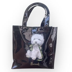 Harrods Black Tote Bag with Westie Dog